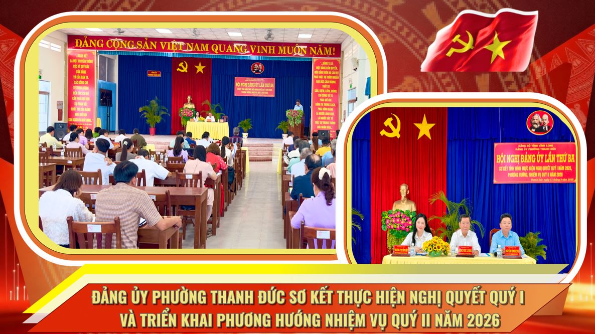 Đảng ủy phường Thanh Đức sơ kết thực hiện nghị quyết quý I và triển khai phương hướng nhiệm vụ quý II năm 2026